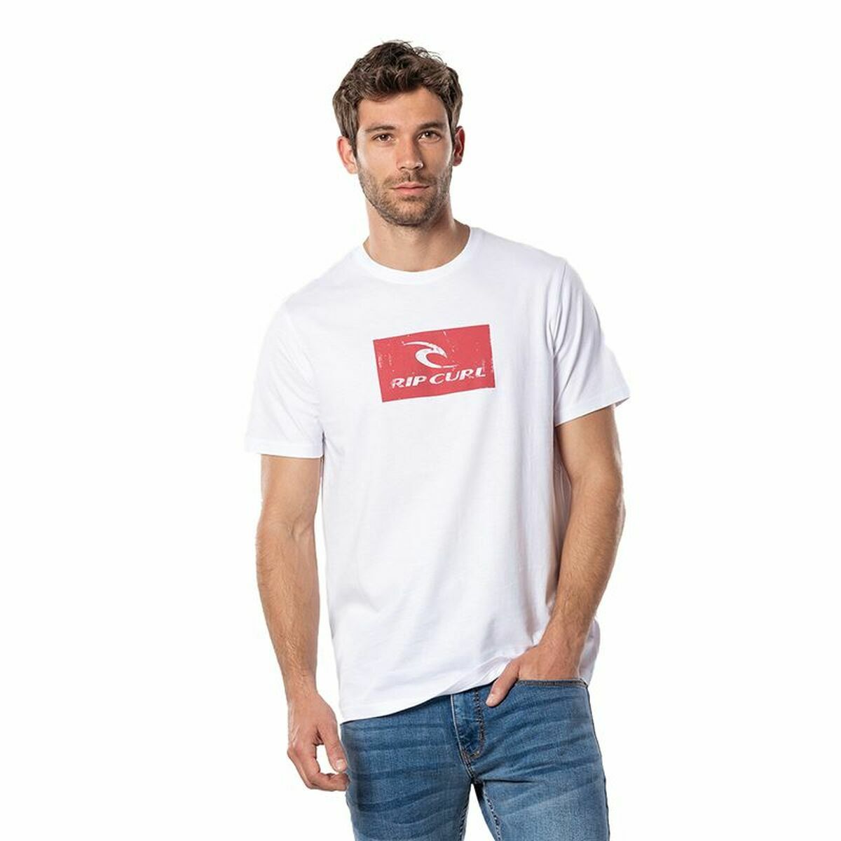 Men’s Short Sleeve T-Shirt Rip Curl Hallmark White Men