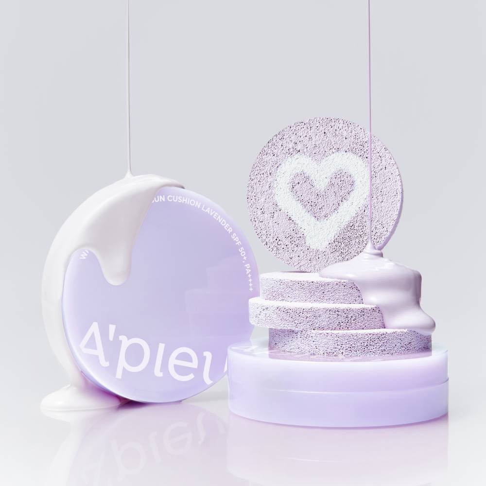 A'pieu Waterlock Tone Up Sun Cushion Lavender SPF50+ PA++++ 15g - JOSEPH BEAUTY