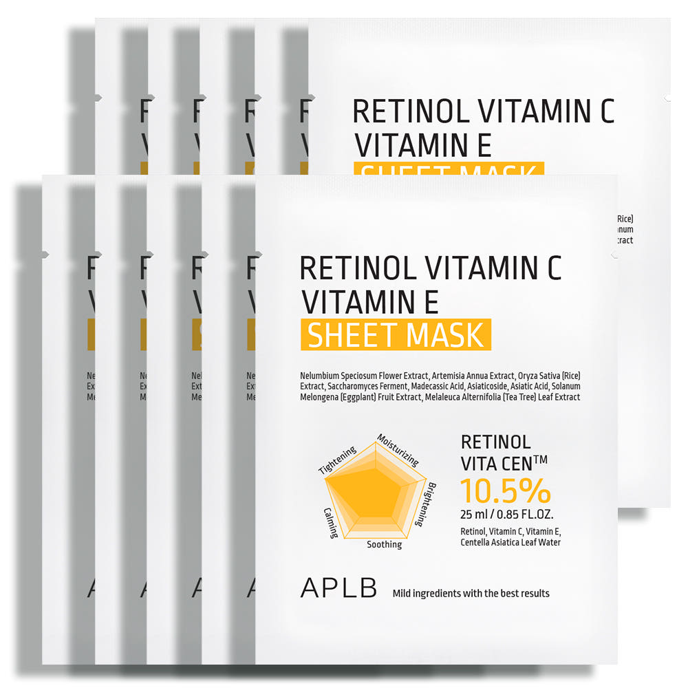 APLB Retinol Vitamin C Vitamin E Sheet Mask 25ml X 10ea