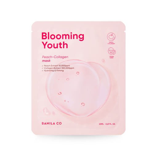 BANILA CO Blooming Youth Peach Collagen Mask Sheet 20ml X 10ea - JOSEPH BEAUTY