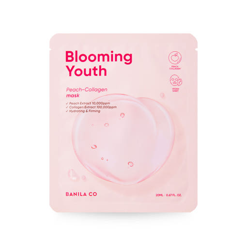 BANILA CO Blooming Youth Peach Collagen Mask Sheet 20ml X 10ea