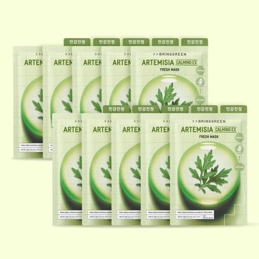 BRINGGREEN ARTEMISIA Calming EX Fresh Mask 20g X 10ea - JOSEPH BEAUTY