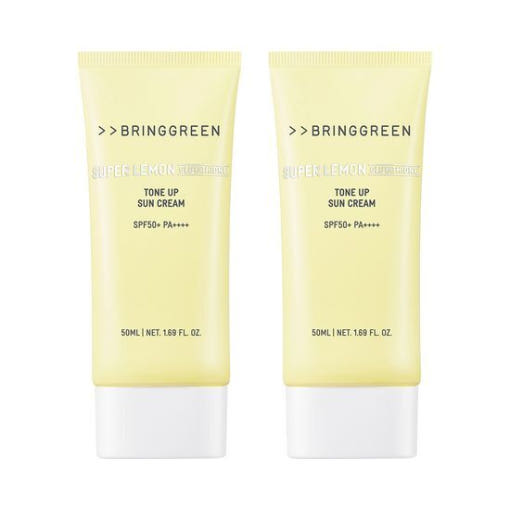 BRINGGREEN Super Lemon Glutathione Tone Up Sun Cream SPF 50+ 50ml+50ml Set