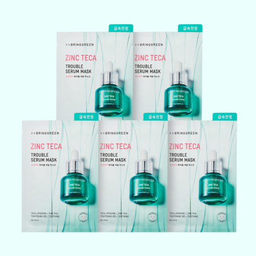 BRINGGREEN Zinc Teca Trouble Serum Mask 20g X 5ea