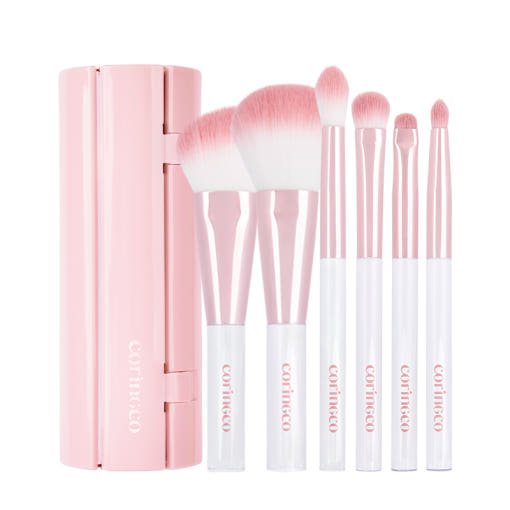 CORINGCO Pink Roll Brush Set 6P - JOSEPH BEAUTY