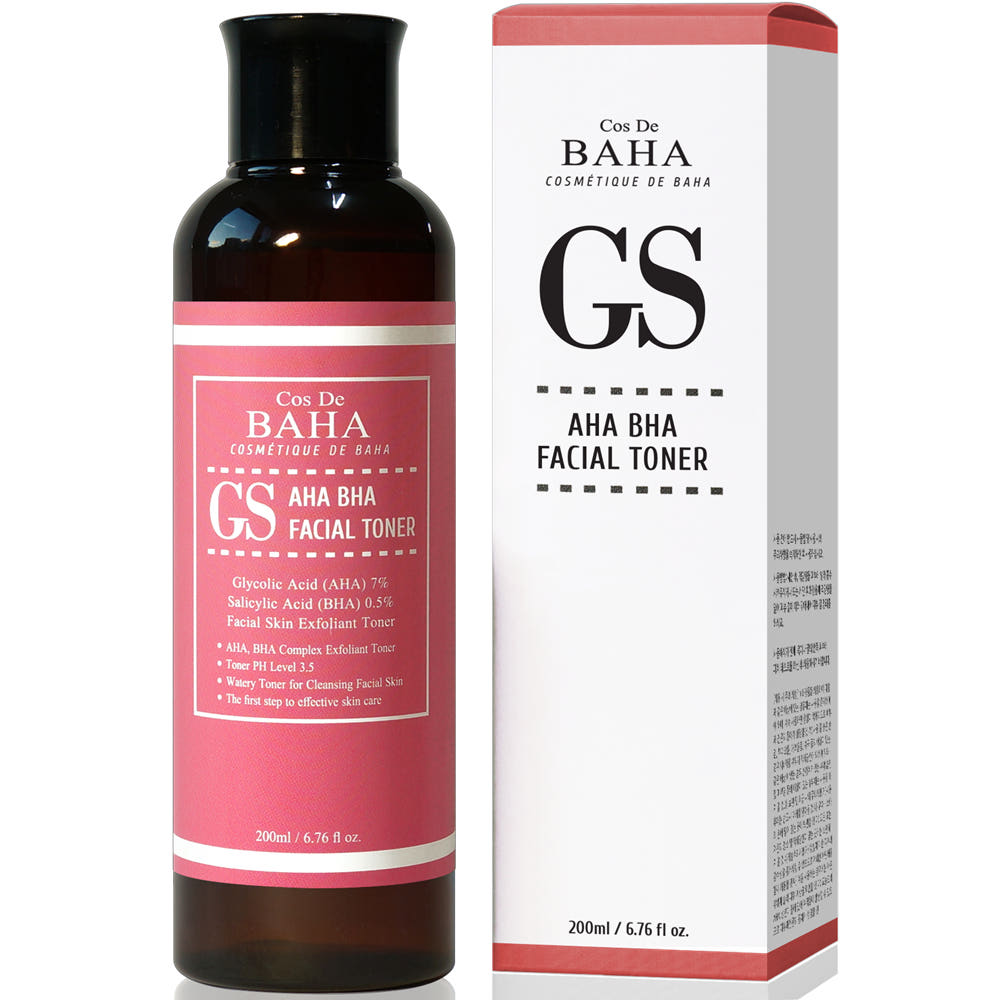 Cos De BAHA GS Clarifying Facial Toner with Glycolic Acid 7% AHA + Salicylic Acid 0.5% BHA 200ml