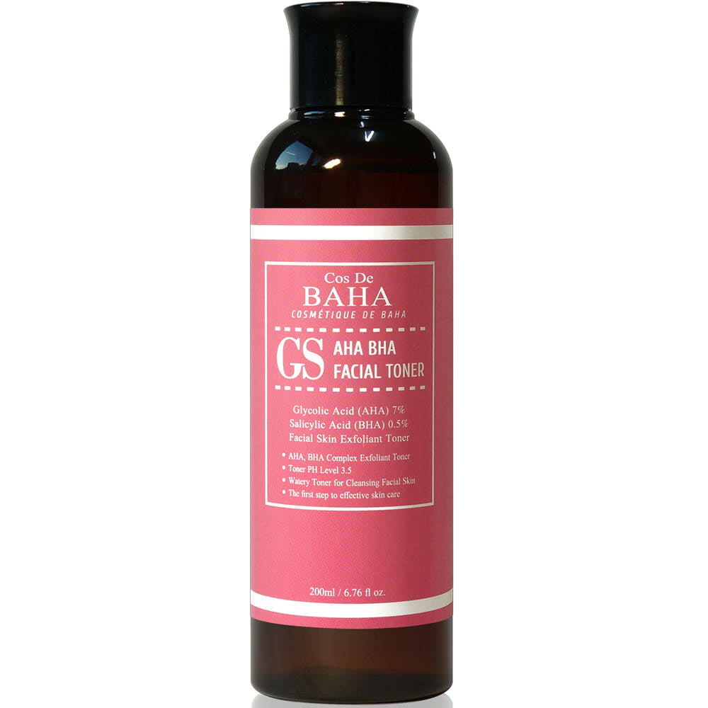 Cos De BAHA GS Clarifying Facial Toner with Glycolic Acid 7% AHA + Salicylic Acid 0.5% BHA 200ml