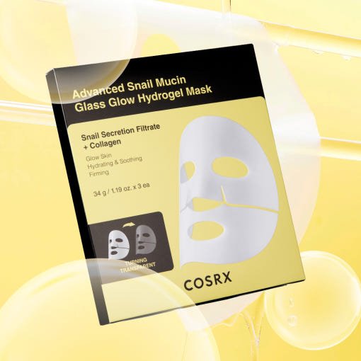COSRX Advanced Snail Mucin Glass Glow Hydrogel Mask 34g X 3ea - JOSEPH BEAUTY