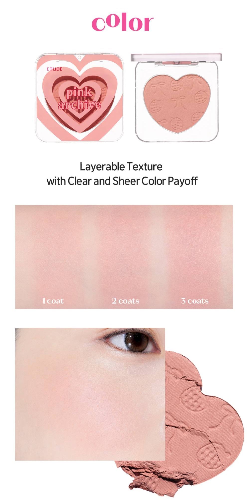 ETUDE Heart Flutter Blusher 4g Pinkarchive - JOSEPH BEAUTY