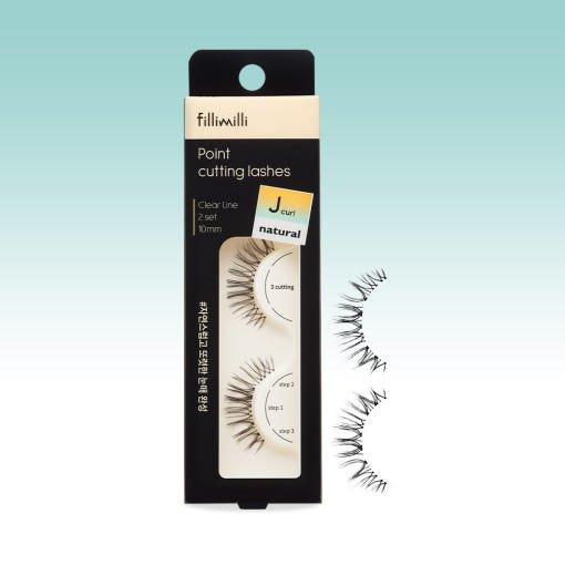 Fillimilli Point Cutting Lashes #NATURAL J CURL (10 mm)