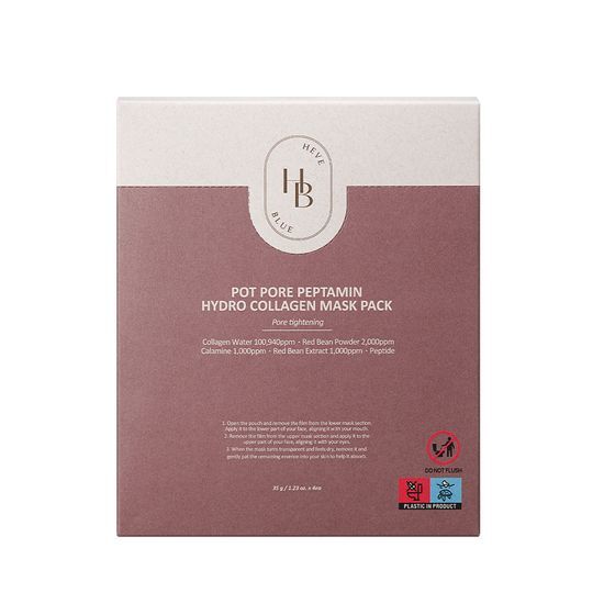 HEVEBLUE Pot Pore Peptamin Hydro Collagen Mask Pack 35g X 4ea - JOSEPH BEAUTY