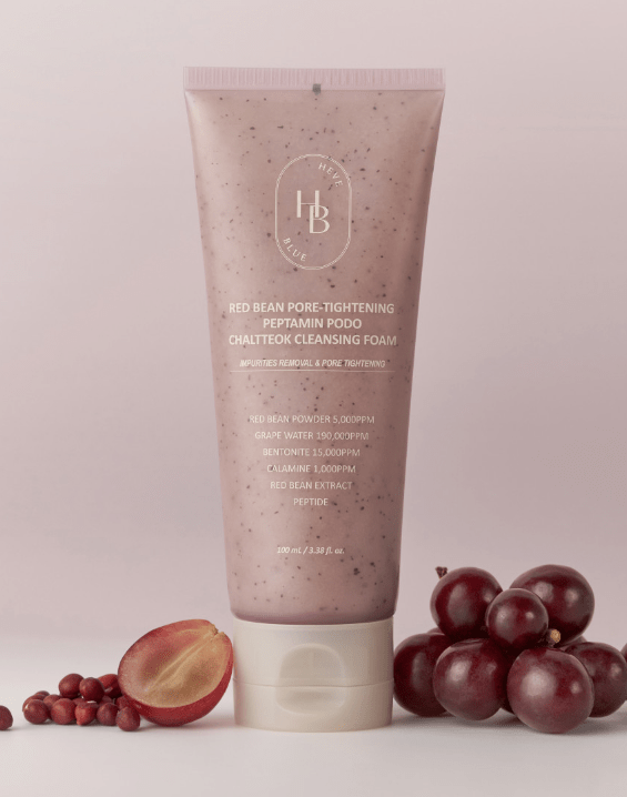 HEVEBLUE Red Bean Pore - Tightening Peptamin Podo Chaltteok Cleansing Foam 100ml - JOSEPH BEAUTY