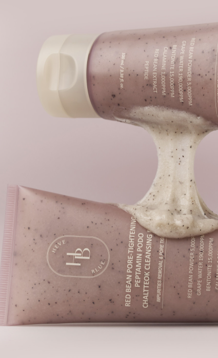 HEVEBLUE Red Bean Pore-Tightening Peptamin Podo Chaltteok Cleansing Foam 100ml