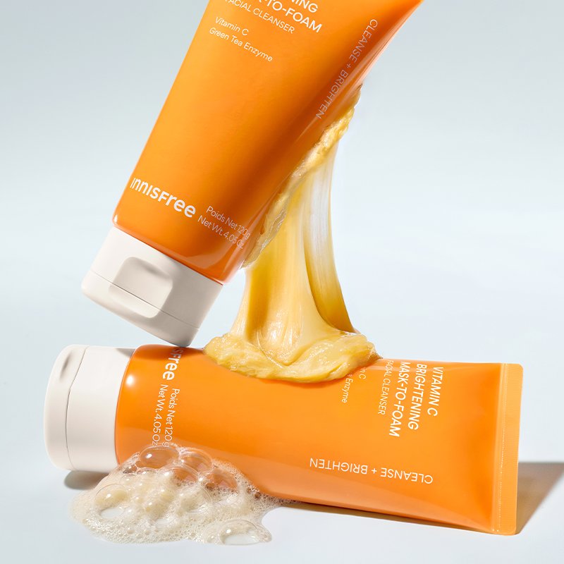 innisfree Vitamin C Brightening Mask-To-Foam Facial Cleanser 120g