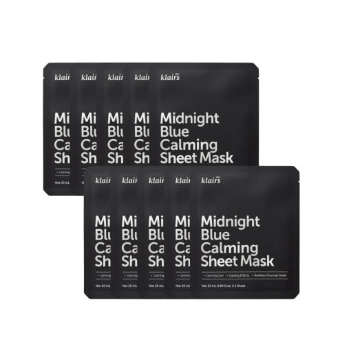 KLAIRS Midnight Blue Calming Sheet Mask 25ml X 10ea - JOSEPH BEAUTY