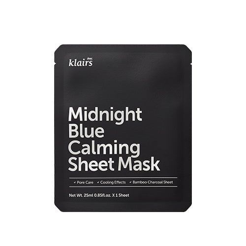 KLAIRS Midnight Blue Calming Sheet Mask 25ml X 10ea - JOSEPH BEAUTY