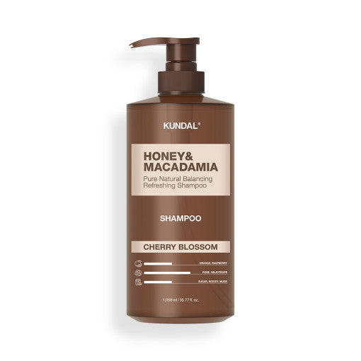 KUNDAL Shampoing Naturel MIEL & MACADAMIA 1058ml #FLEUR DE CERISIER