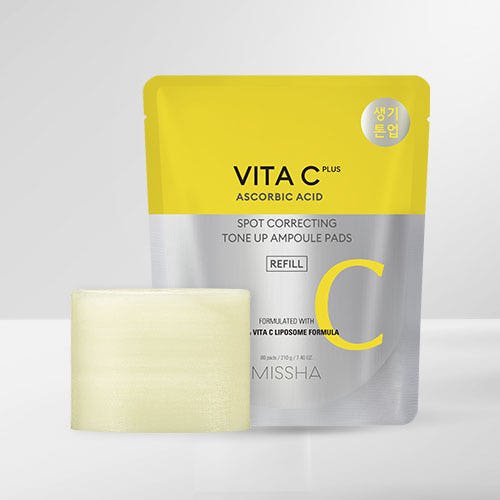 MISSHA Vita C Plus Spot Correcting Tone Up Ampoule Pads 210g/80pads (Refill) - JOSEPH BEAUTY