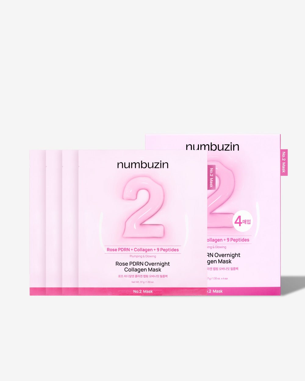 numbuzin No.2 Rose PDRN Overnight Collagen Mask 37g X 4ea