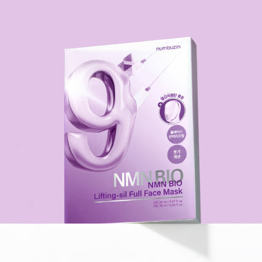 numbuzin No.9 NMN BIO Lifting-sil Full Face Mask 4ea (Upper Sheet 20ml + Lower Sheet 28ml) (+Fabric Lifting Band)