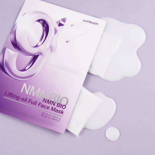numbuzin No.9 NMN BIO Lifting-sil Full Face Mask 4ea (Upper Sheet 20ml + Lower Sheet 28ml) (+Fabric Lifting Band)