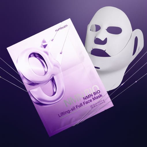 numbuzin No.9 NMN BIO Lifting - sil Full Face Mask 4ea (Upper Sheet 20ml + Lower Sheet 28ml) (+Fabric Lifting Band) - JOSEPH BEAUTY