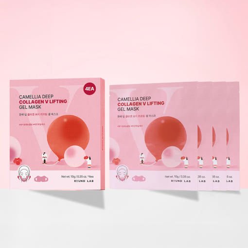 Round Lab Camellia Deep Collagen Firming Gel Mask Sheet 10g X 4ea - JOSEPH BEAUTY