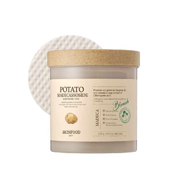 SKINFOOD Potato Madecassoside Soothing Pad 250g/60ea - JOSEPH BEAUTY