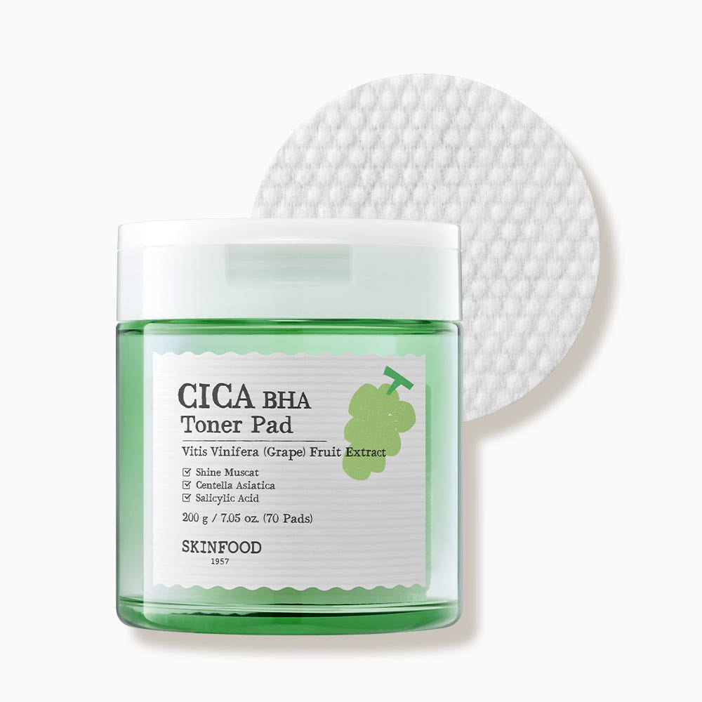 SKINFOOD Shine Muscat Cica BHA Toner Pad 200g/70ea - JOSEPH BEAUTY