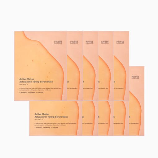 SUNGBOON EDITOR Active Marine Astaxanthin Toning Serum Mask 23ml X 10ea - JOSEPH BEAUTY