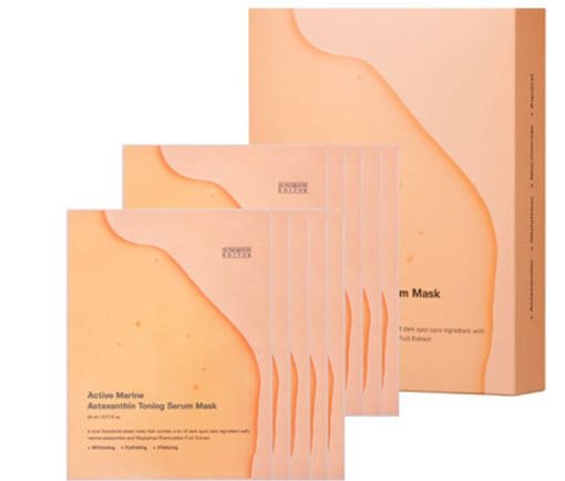 SUNGBOON EDITOR Active Marine Astaxanthin Toning Serum Mask 23ml X 10ea - JOSEPH BEAUTY