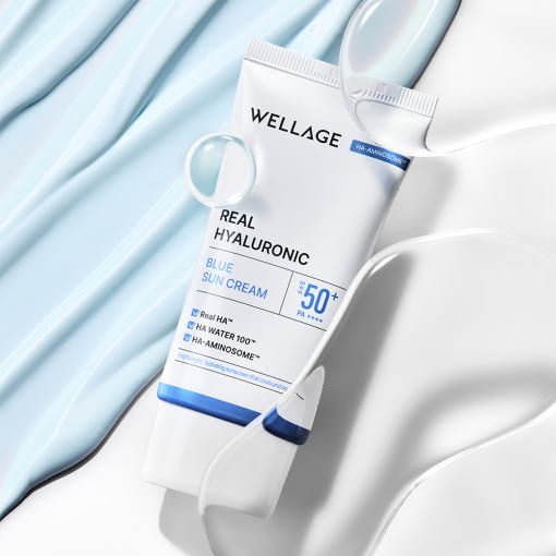 WELLAGE Real Hyaluronic Blue Sun Cream SPF50+ PA++++ 50ml - JOSEPH BEAUTY