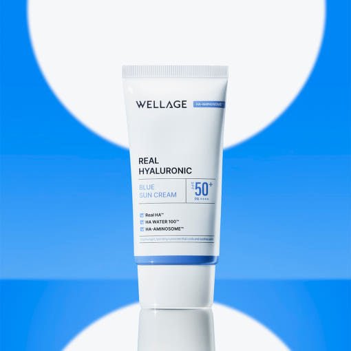 WELLAGE Real Hyaluronic Blue Sun Cream SPF50+ PA++++ 50ml - JOSEPH BEAUTY