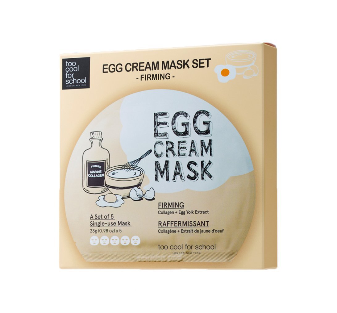[TOO COOL FOR SCHOOL] Egg Cream Mask Set #Firming (5 Sheets) - JOSEPH BEAUTY 