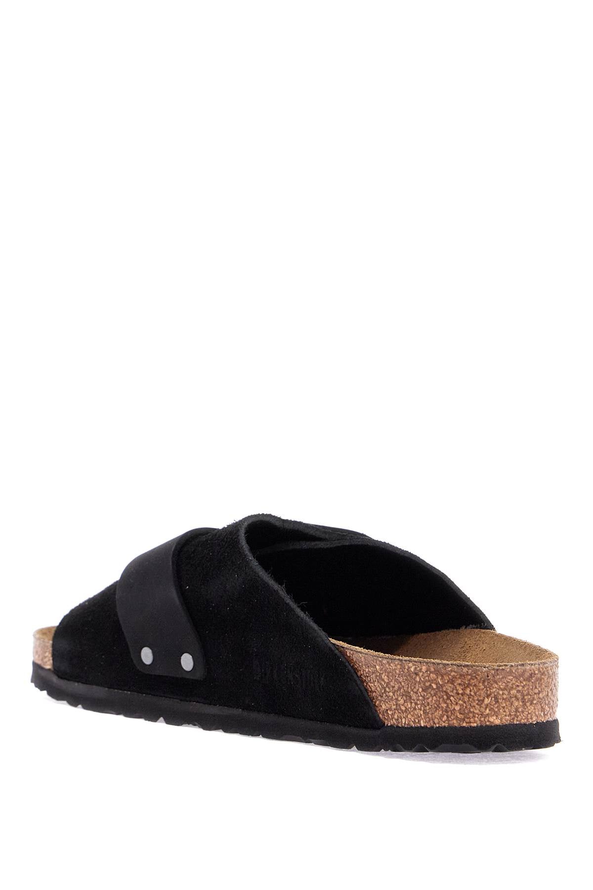 Birkenstock kyoto suede and nubuck leather slides