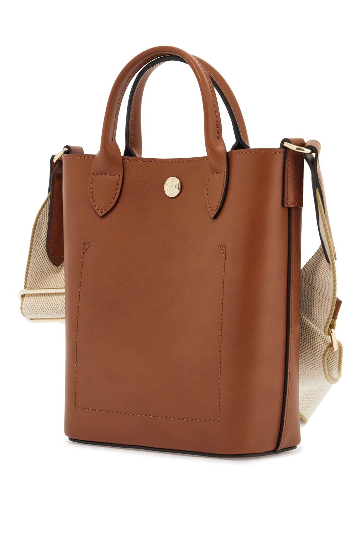 Longchamp cognac leather handbag with adjustable shoulder strap*** compact and minimalist