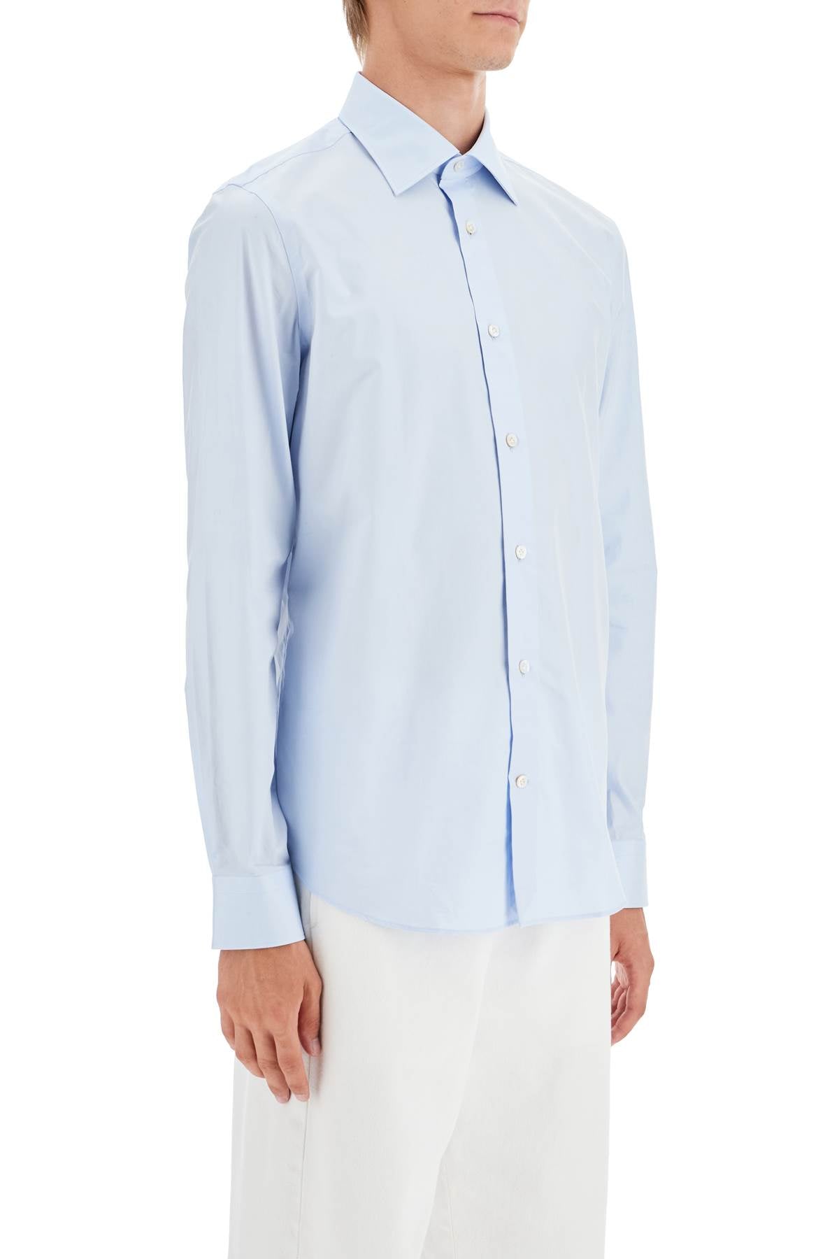 VINCENZO DI RUggIERO slim fit twill shirt for men