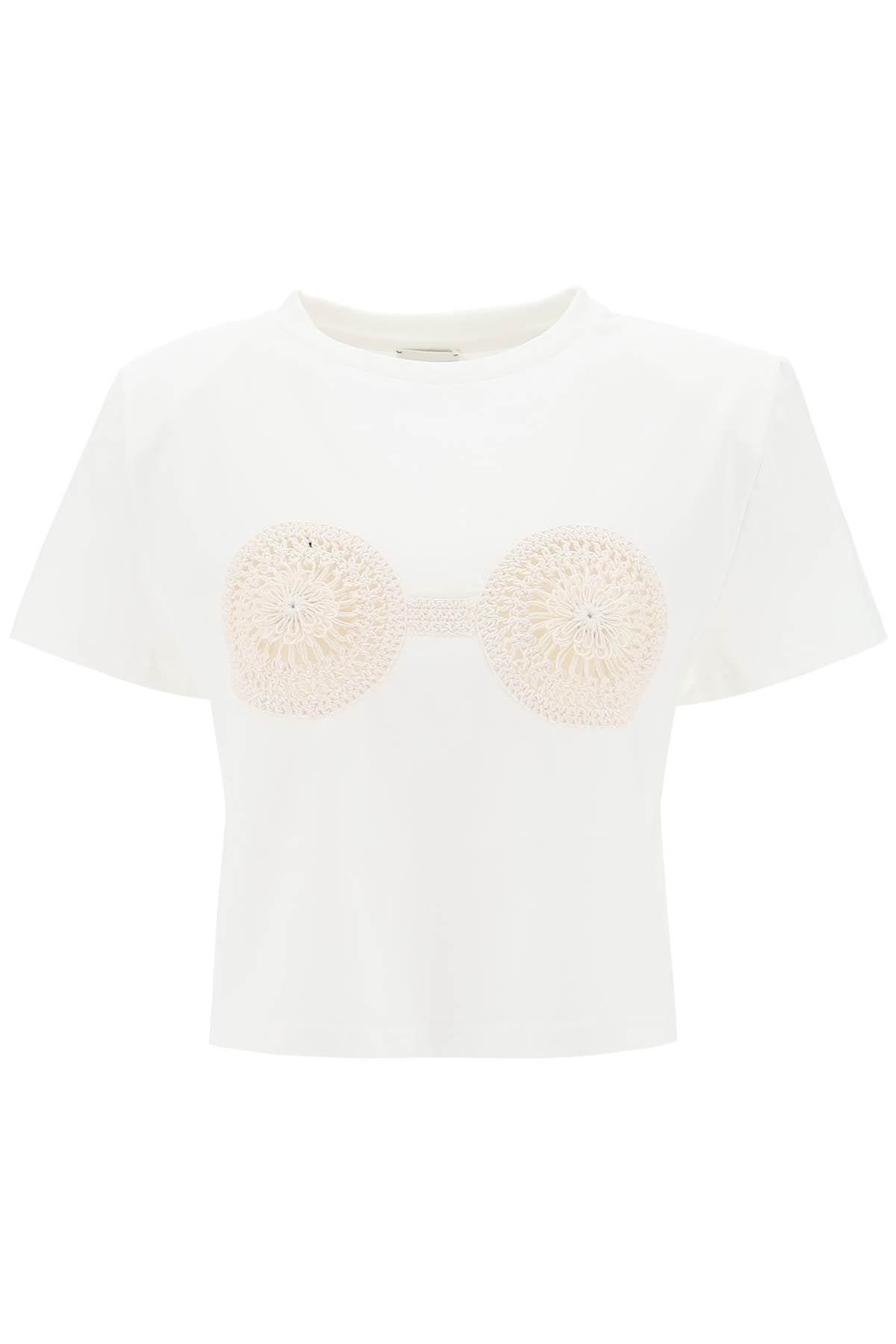 Magda Butrym cropped t-shirt with crochet insert