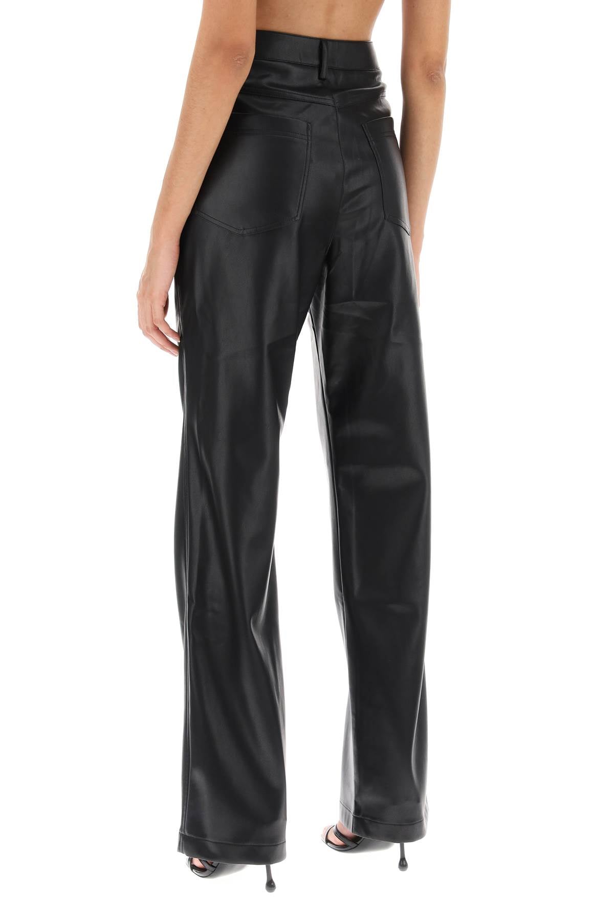 Rotate Rotate embellished button faux leather pants