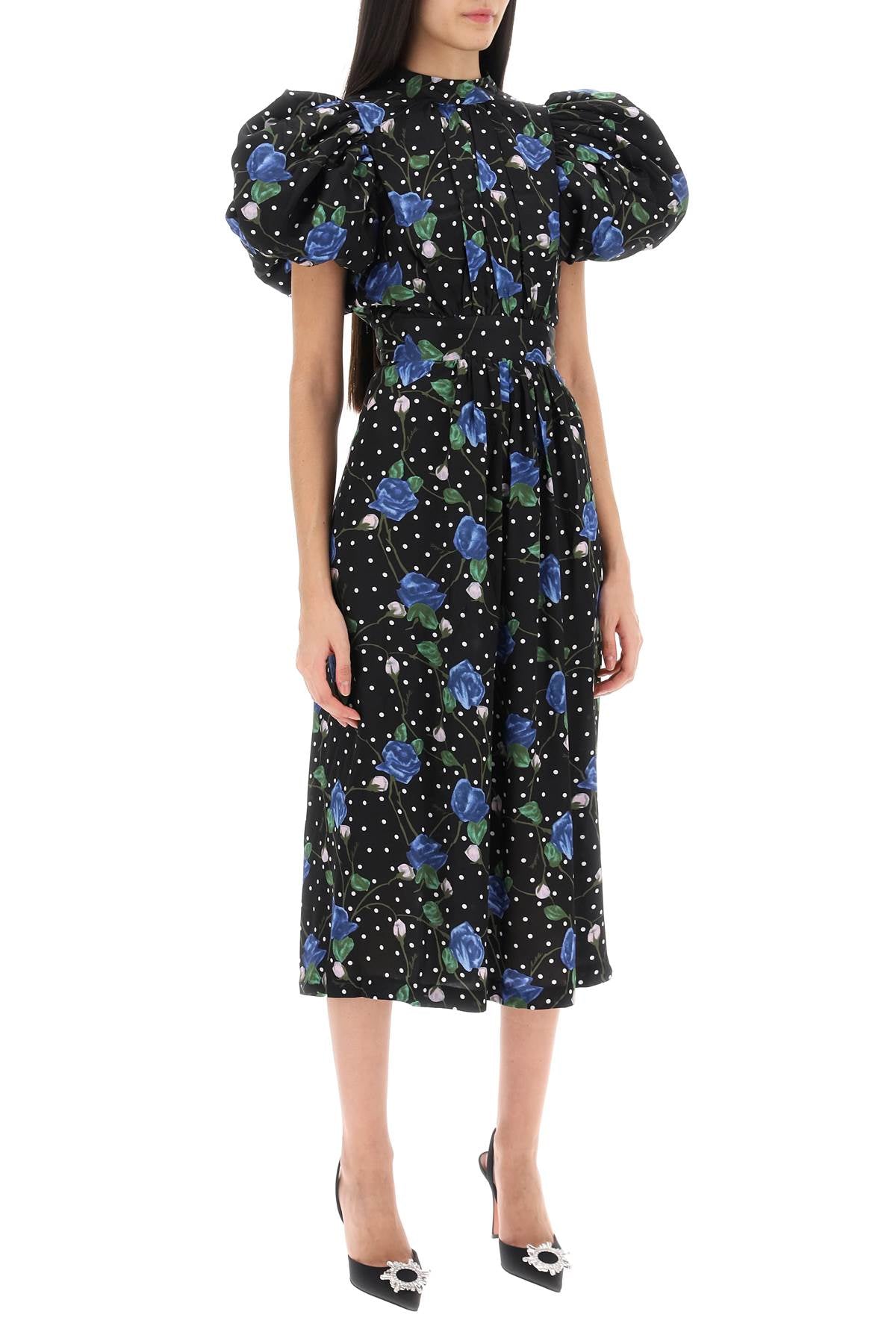 Rotate Rotate midi dress with balloon sleeves