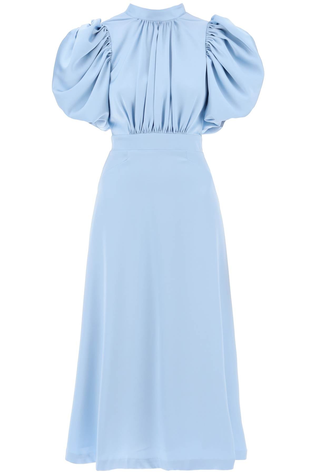 Rotate Rotate midi satin dress with balloon sleeves