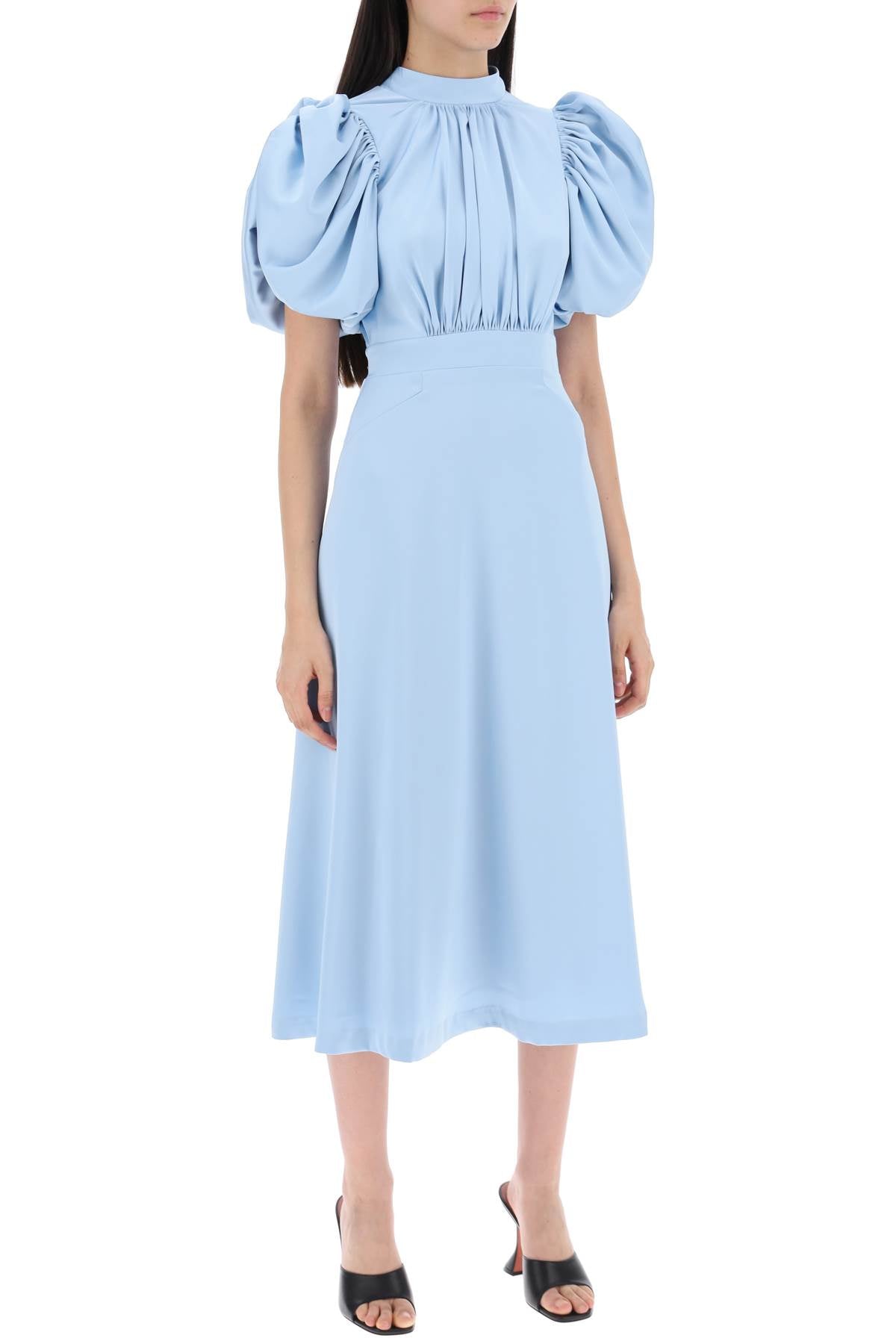 Rotate Rotate midi satin dress with balloon sleeves