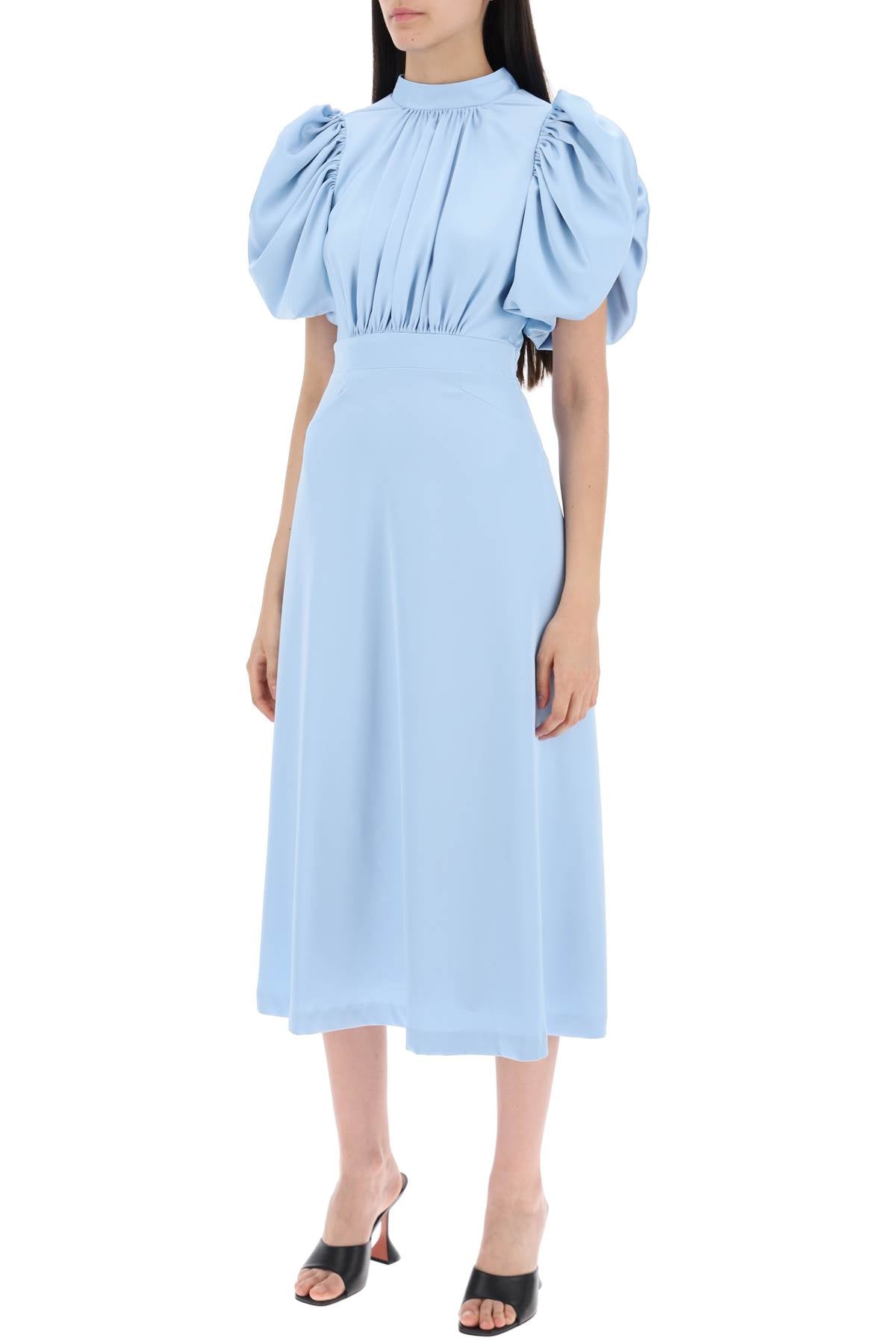 Rotate Rotate midi satin dress with balloon sleeves