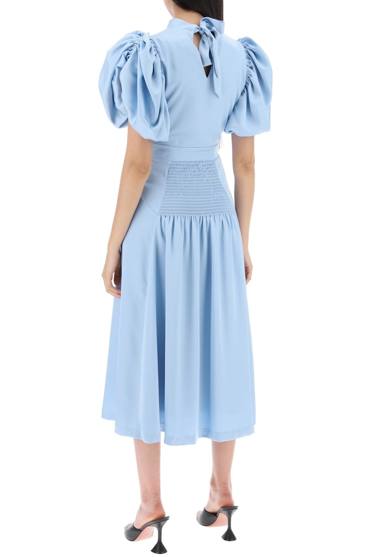 Rotate Rotate midi satin dress with balloon sleeves