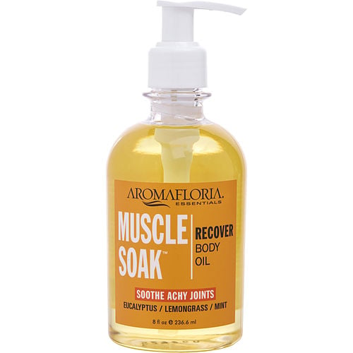 Aromafloriamuscle Soakrecover Body Oil 8 Oz Blend Of Eucalyptus, Peppermint, And Lemongrass