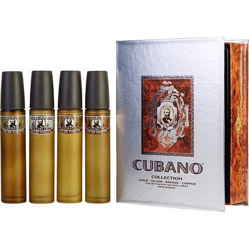 Cubano Cubano Variety 4 Piece Variety With Cubano Gold, Silver, Bronze & Copper And All Are Edt Spray 2 Oz For Men