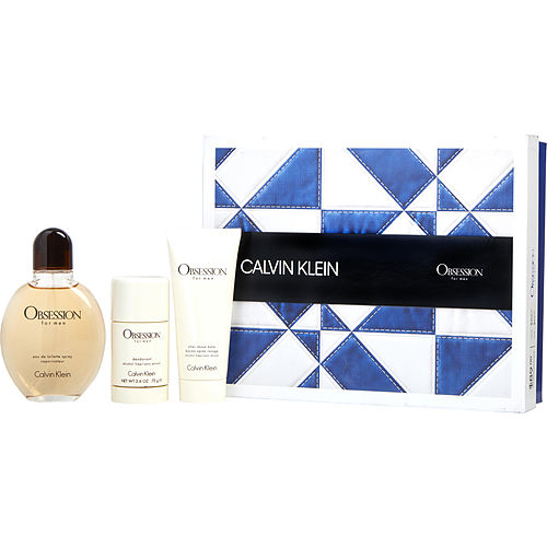 Calvin Kleinobsessionedt Spray 4 Oz & Aftershave Balm Alcohol Free 3.4 Oz & Deodorant Stick Alcohol Free 2.6 Oz