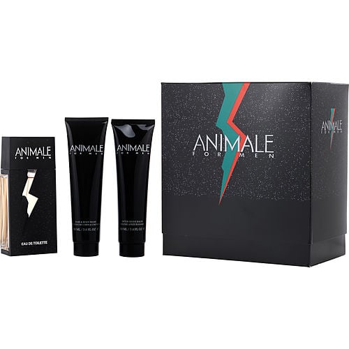 Animale Parfumsanimaleedt Spray 3.3 Oz & Aftershave Balm 3.4 Oz & Body Wash 3.4 Oz