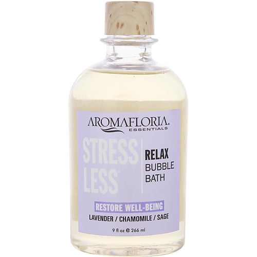 Aromafloria Stress Less Foaming Bubble Bath 9 Oz Blend Of Lavender, Chamomile, And Sage