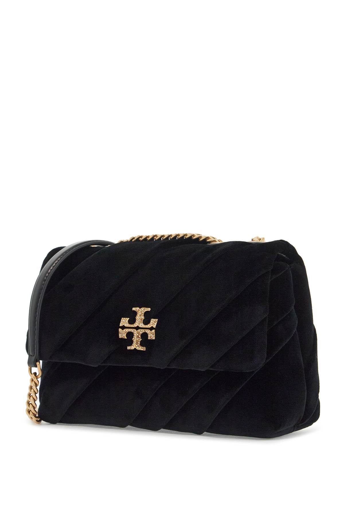 Tory Burch small kira velvet shoulder bag.